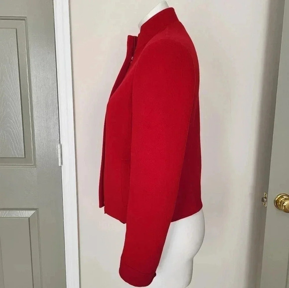 CARLISLE Wool/Angora Blend Full Double Zipper Red Jacket/ Blazer(2) - Picture 3 of 11